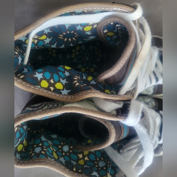 Vans Wellesley Starry Keren Skater High Tops Sz 8 Suede/Canvas Brown and White - Picture 8 of 9